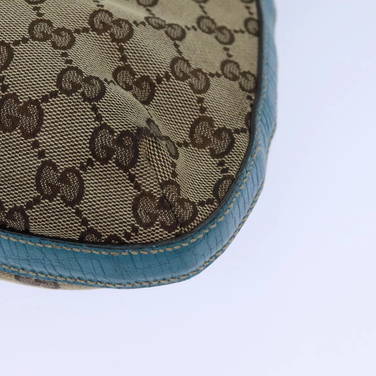 GUCCI Horsebit Sherry Line GG Canvas Shoulder Bag Beige 137388  82262