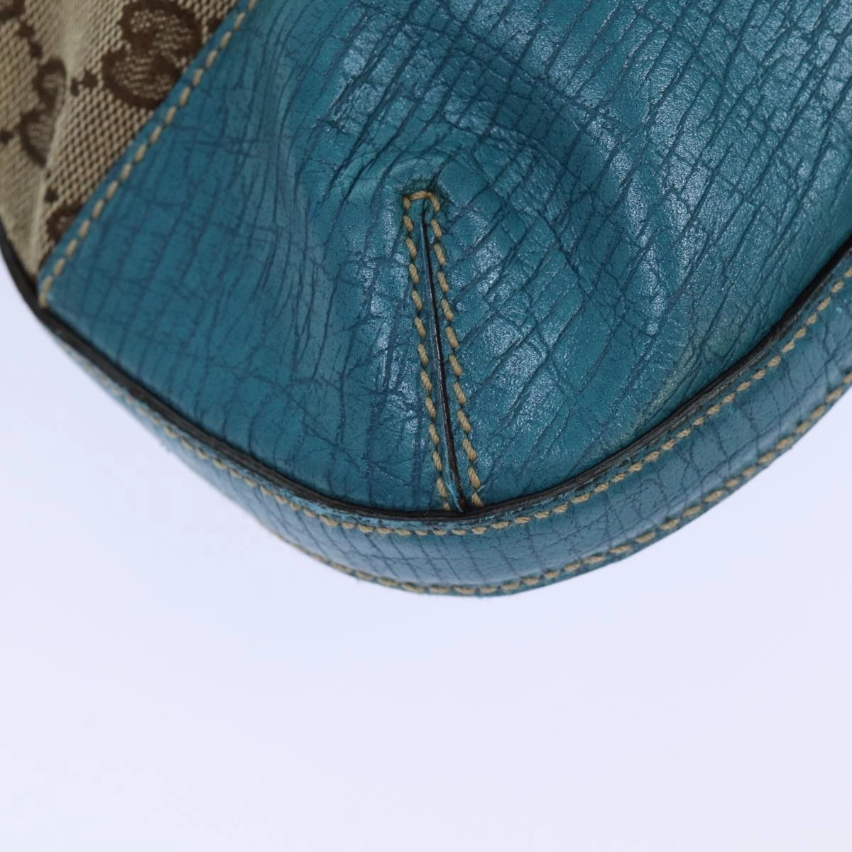 GUCCI Horsebit Sherry Line GG Canvas Shoulder Bag Beige 137388  82262