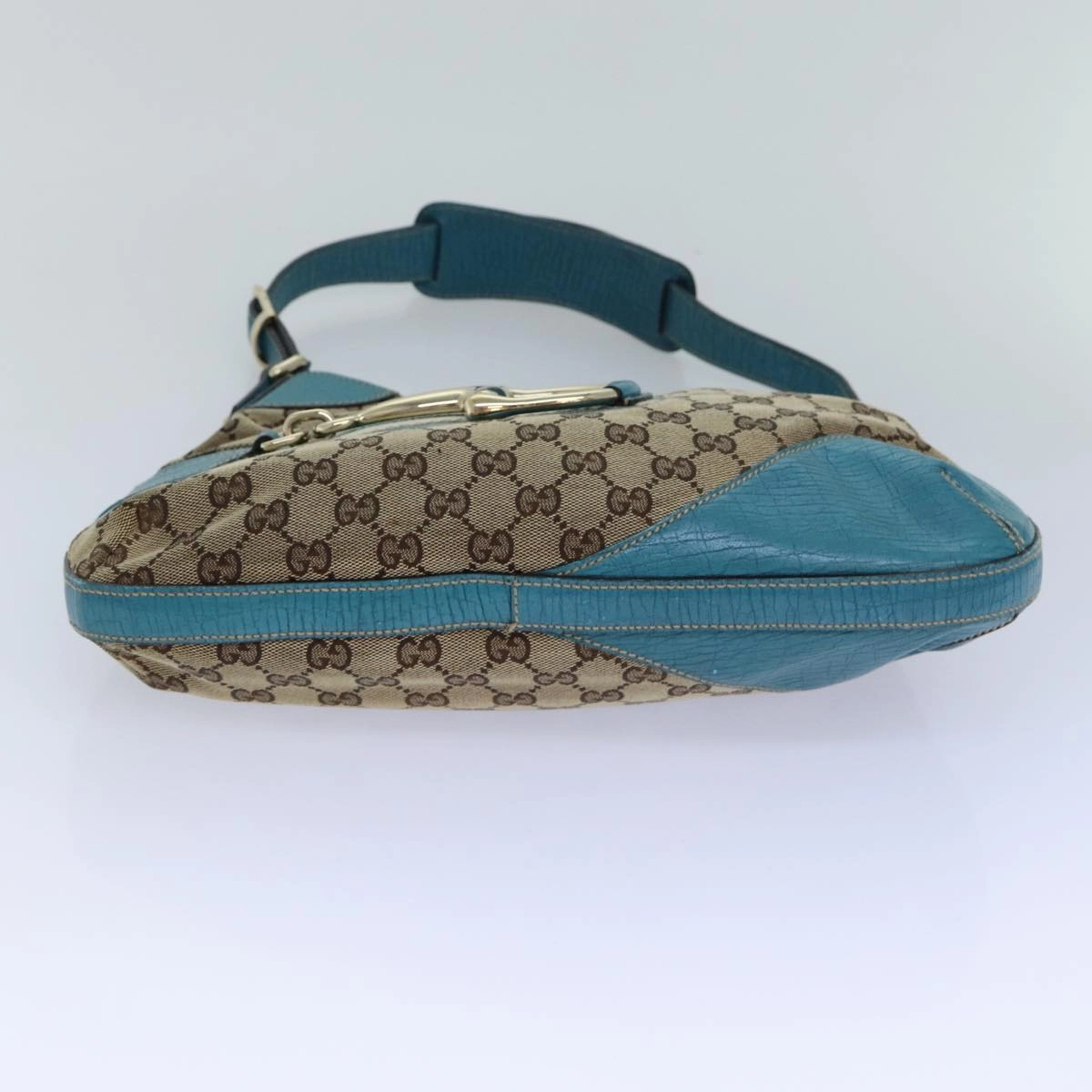 GUCCI Horsebit Sherry Line GG Canvas Shoulder Bag Beige 137388  82262