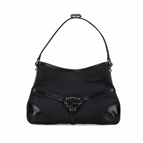 Gucci Interlocking G Canvas Leather Shoulder Bag