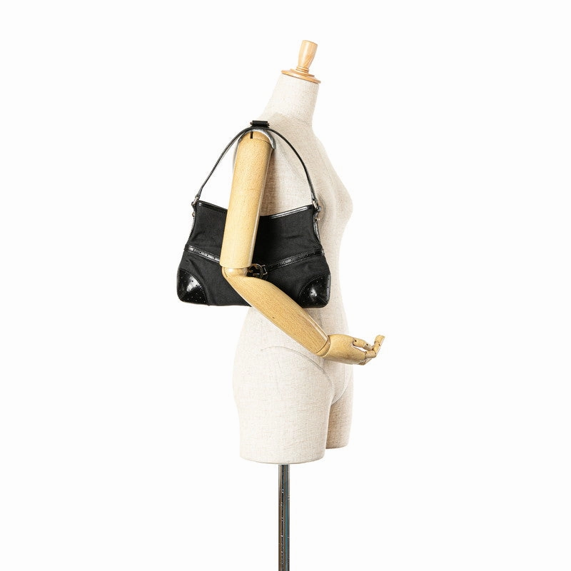 Gucci Interlocking G Canvas Leather Shoulder Bag