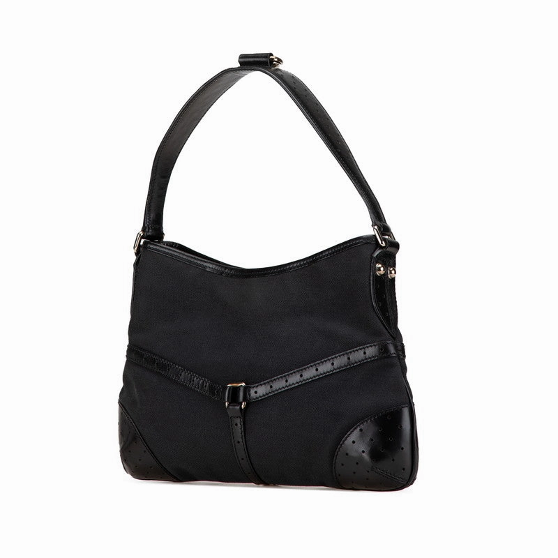 Gucci Interlocking G Canvas Leather Shoulder Bag