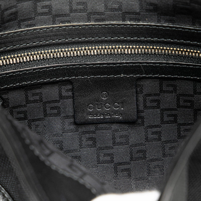 Gucci Interlocking G Canvas Leather Shoulder Bag