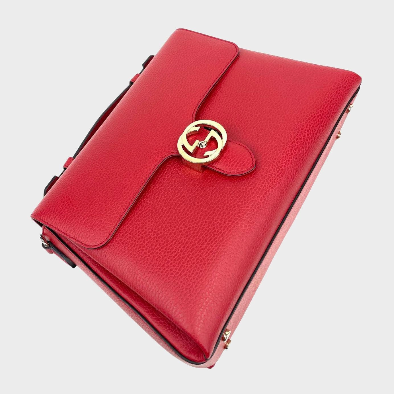 GUCCI Interlocking G Shoulder Bag - Red