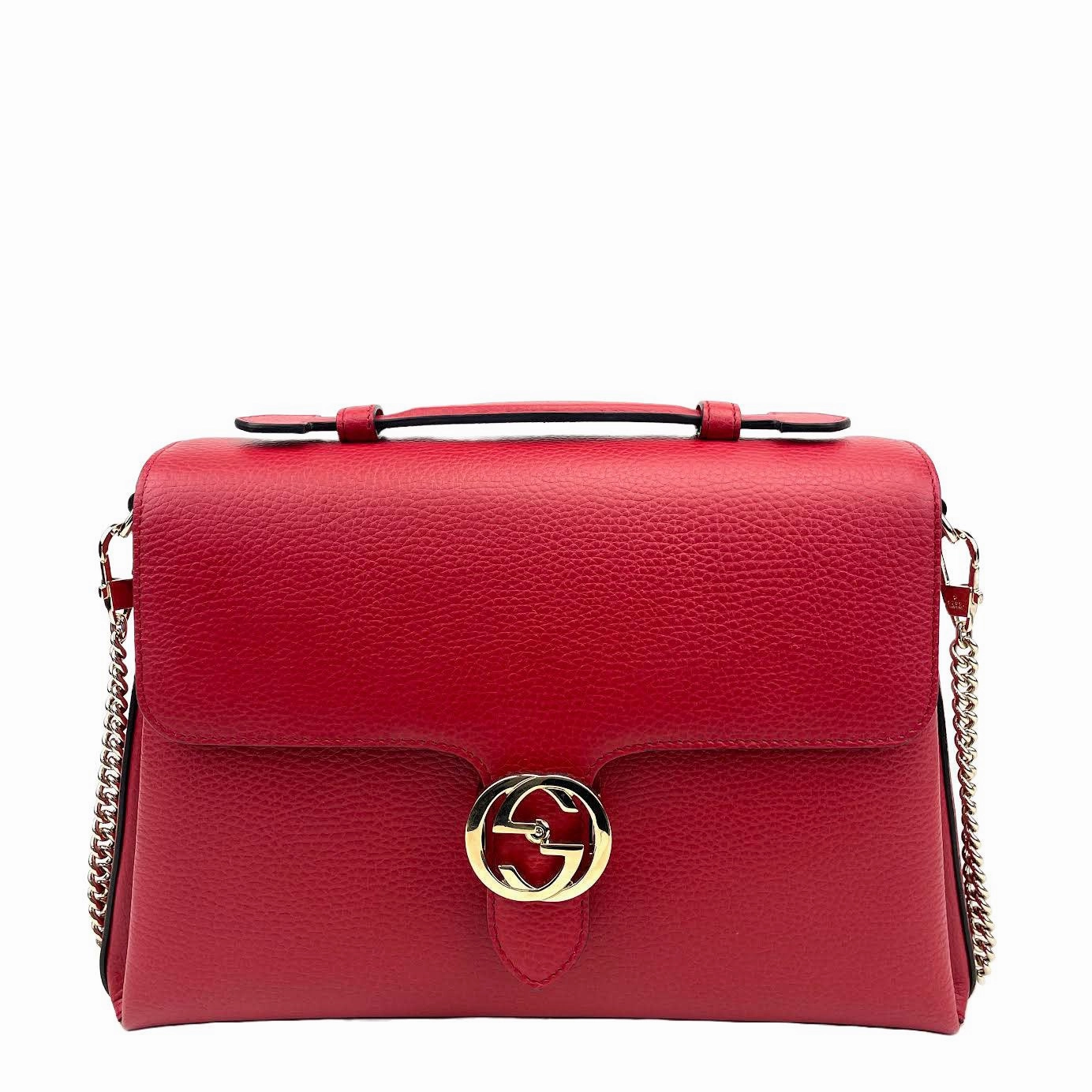 GUCCI Interlocking G Shoulder Bag - Red