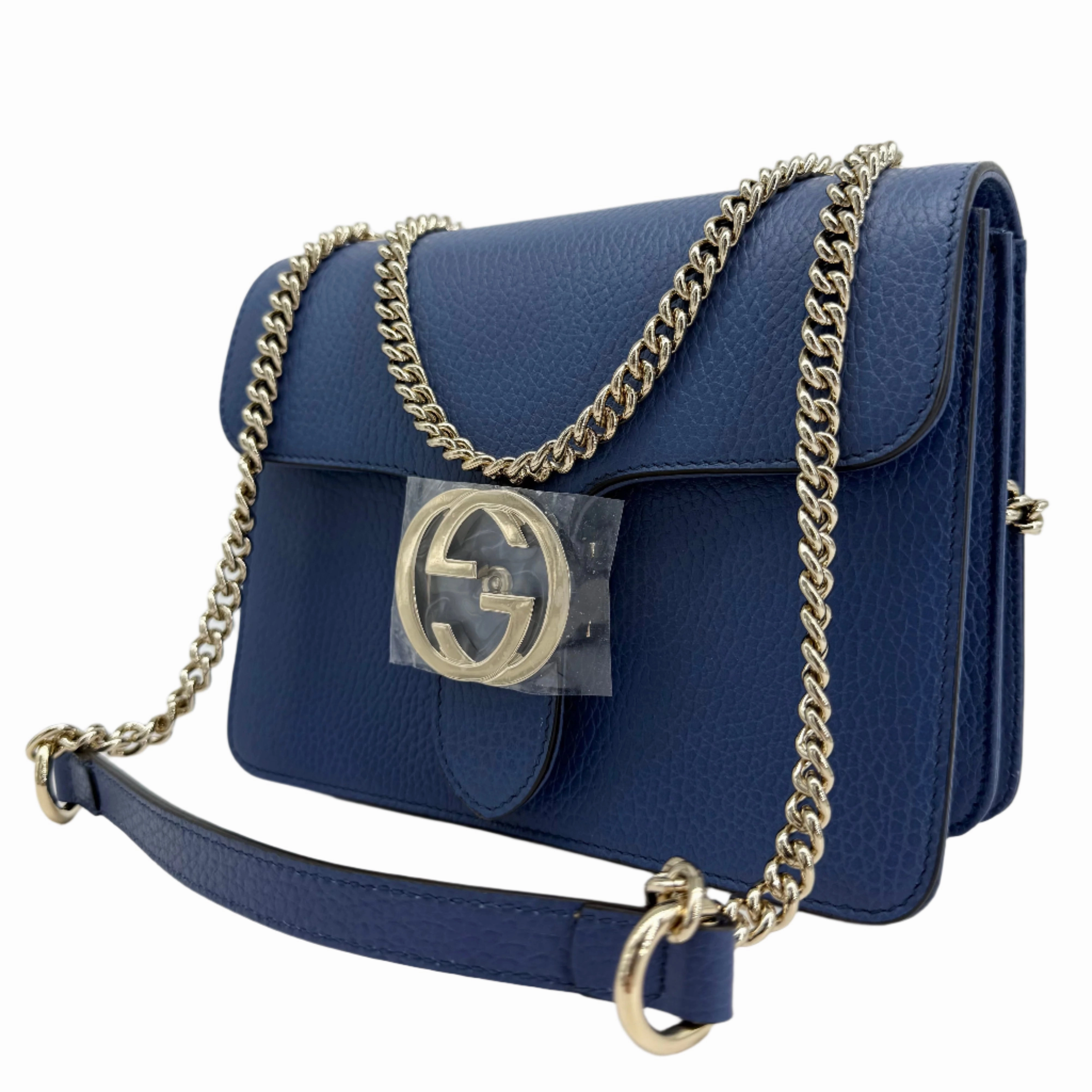 Gucci Interlocking G Small Shoulder Bag  Dollar Calfskin Leather