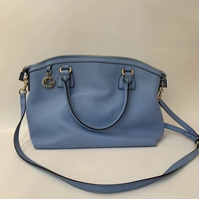 Gucci Interlocking GG Pebbled Calfskin Crossbody Bag Blue