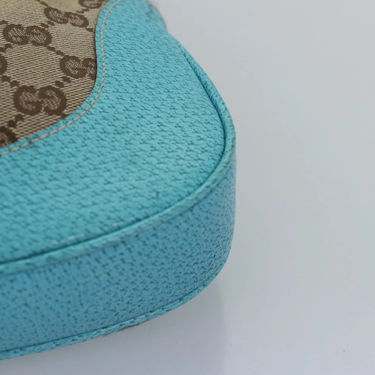 GUCCI Jackie GG Canvas Shoulder Bag Light Blue Beige 00963  12888A