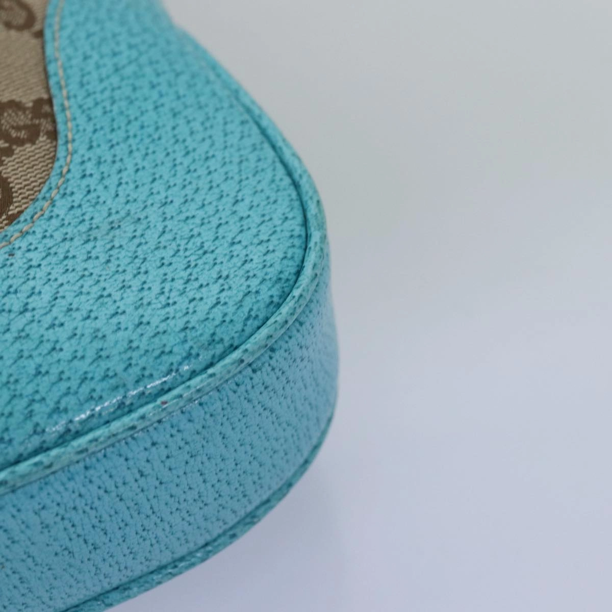 GUCCI Jackie GG Canvas Shoulder Bag Light Blue Beige 00963  12888A