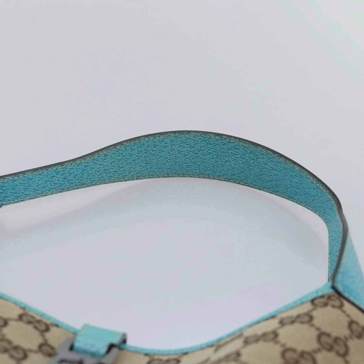 GUCCI Jackie GG Canvas Shoulder Bag Light Blue Beige 00963  12888A