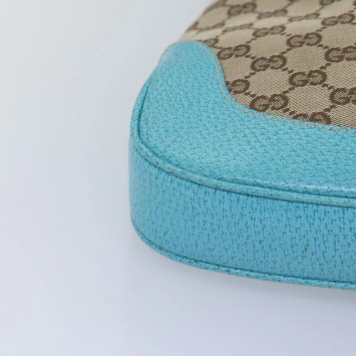 GUCCI Jackie GG Canvas Shoulder Bag Light Blue Beige 00963  12888A