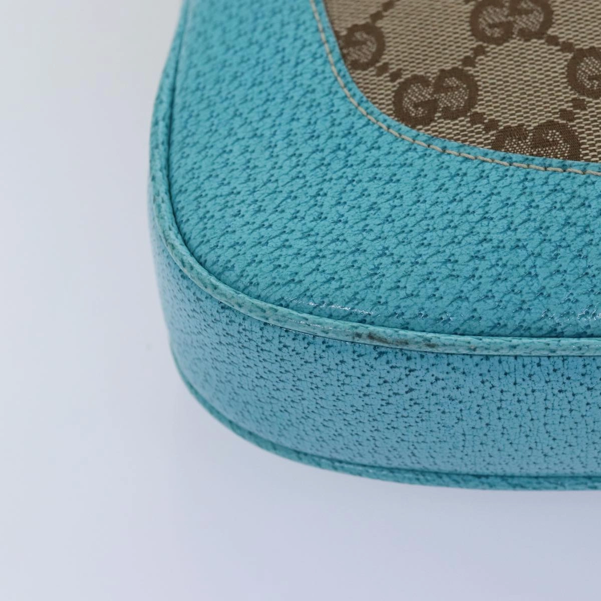 GUCCI Jackie GG Canvas Shoulder Bag Light Blue Beige 00963  12888A