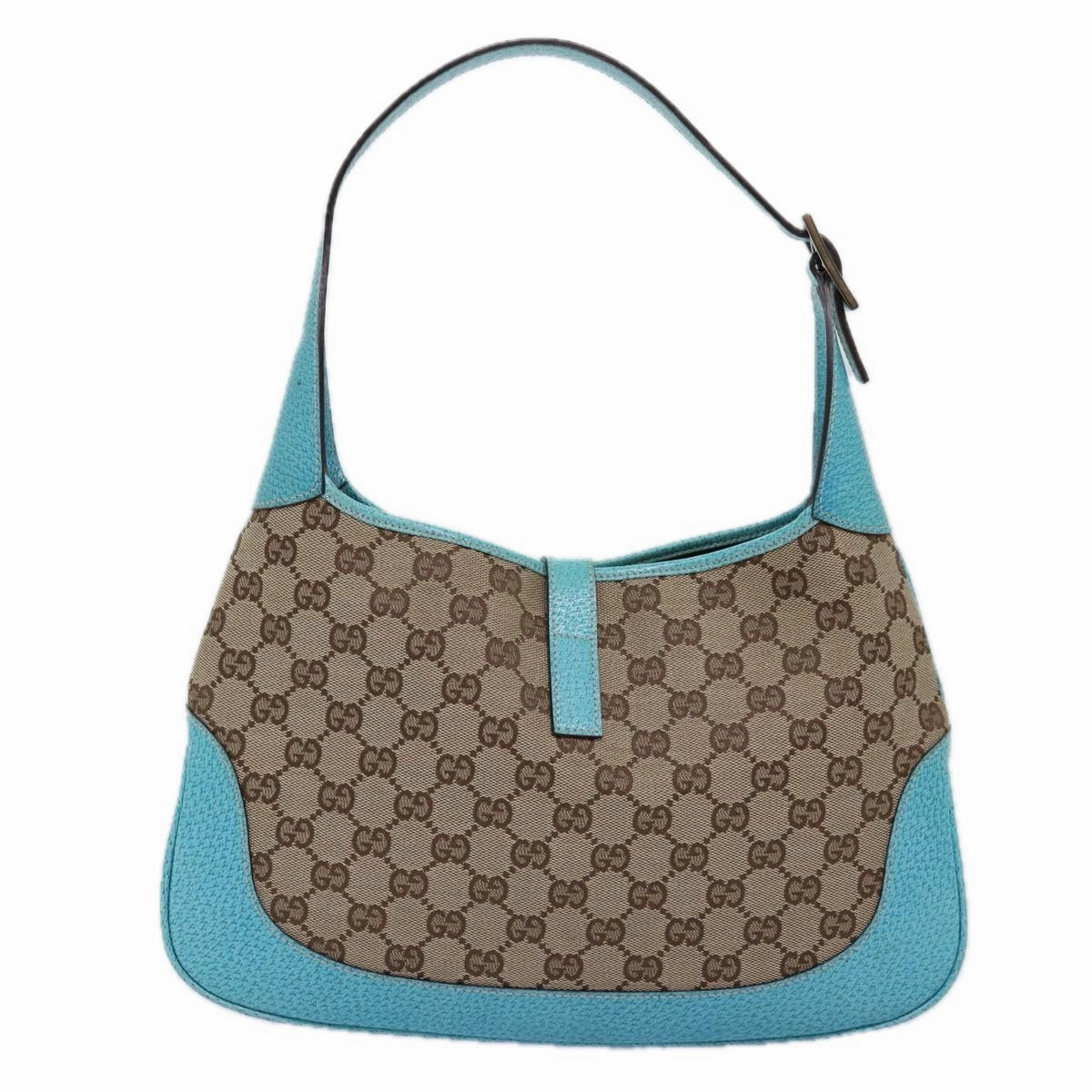 GUCCI Jackie GG Canvas Shoulder Bag Light Blue Beige 00963  12888A