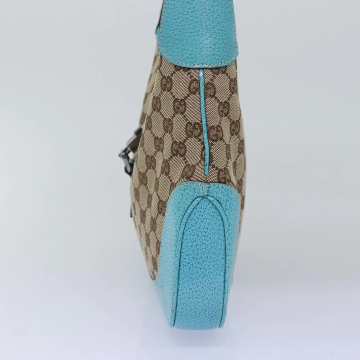 GUCCI Jackie GG Canvas Shoulder Bag Light Blue Beige 00963  12888A