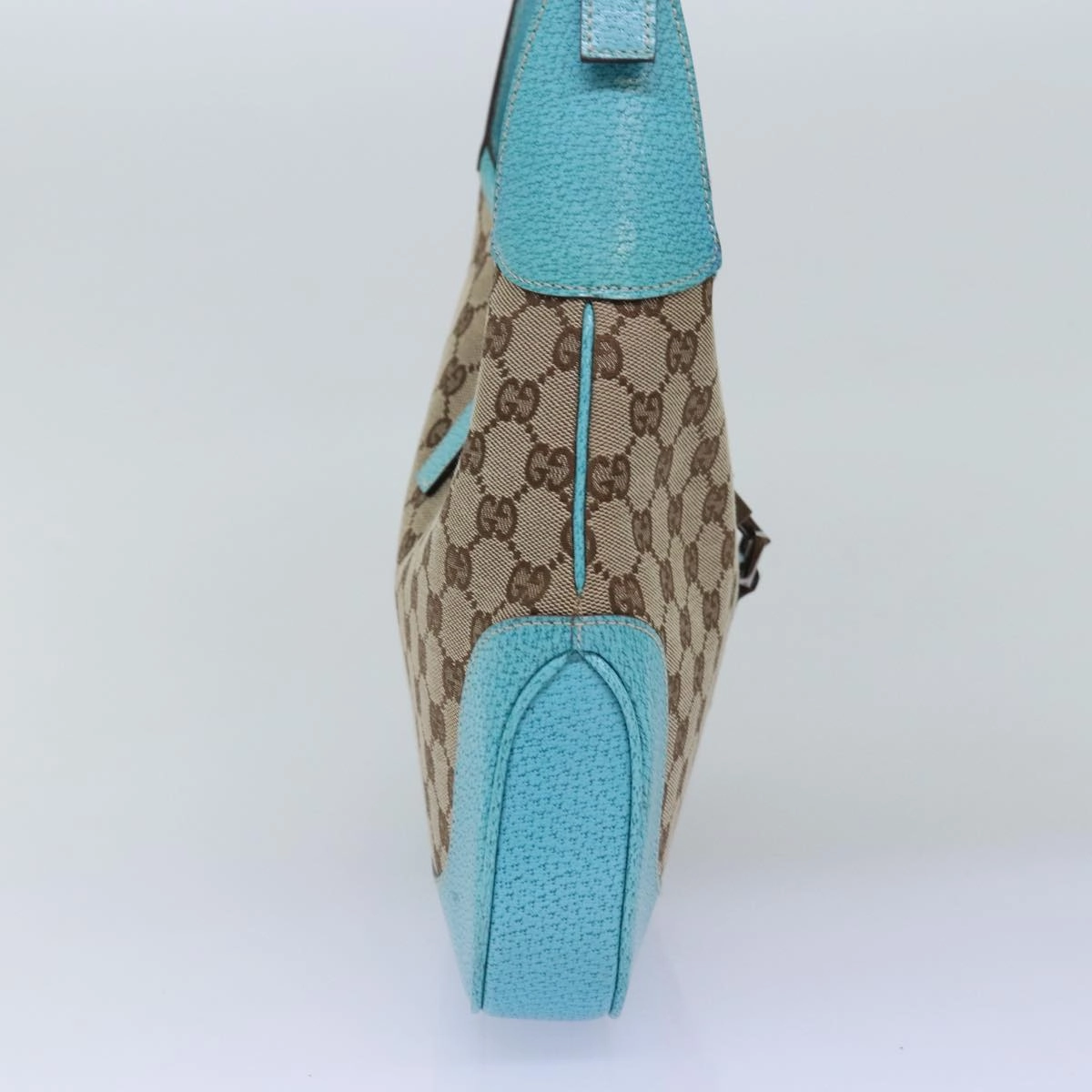 GUCCI Jackie GG Canvas Shoulder Bag Light Blue Beige 00963  12888A