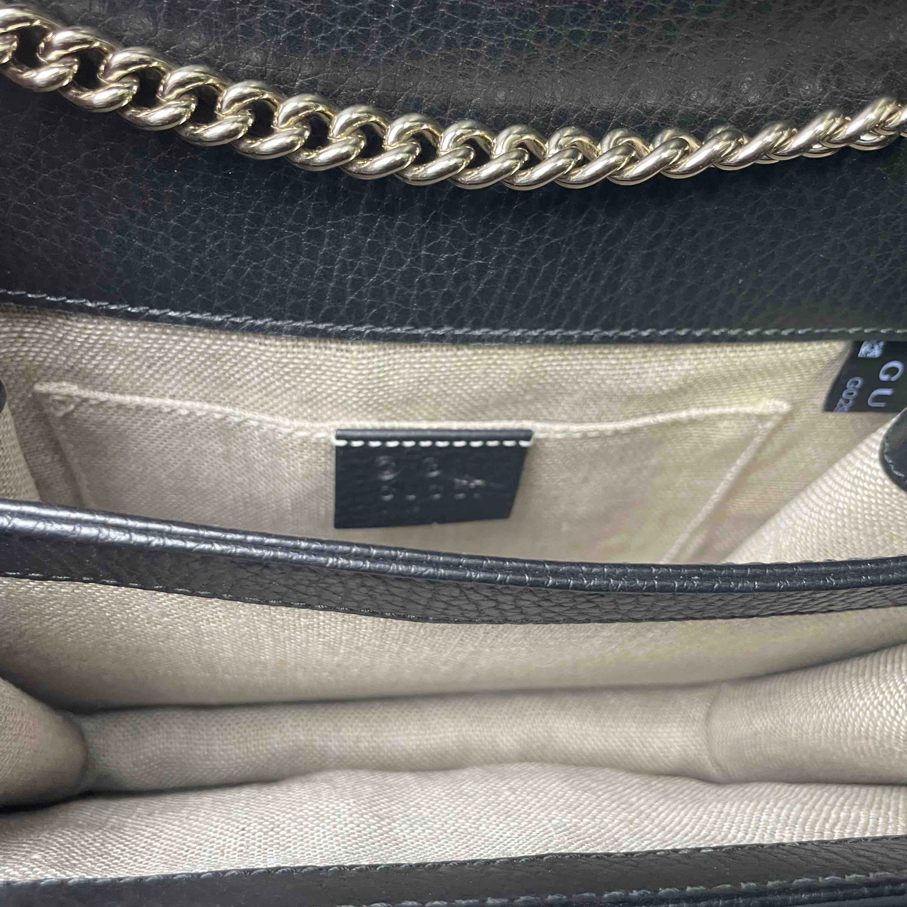Gucci Jordaan Black Leather Shoulder Bag