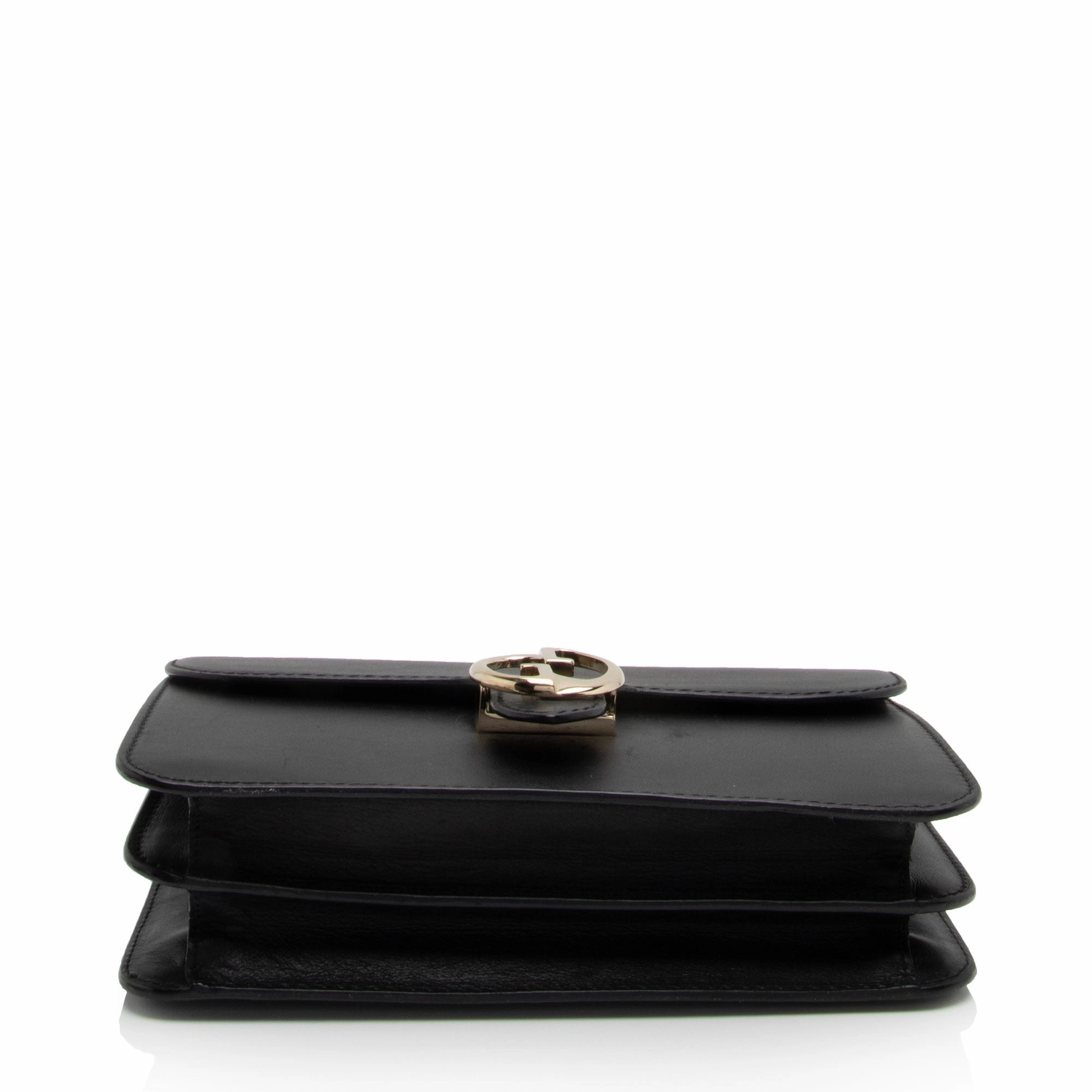 Gucci Leather 1973 Flap Medium Shoulder Bag (SHF-T6hZOI)