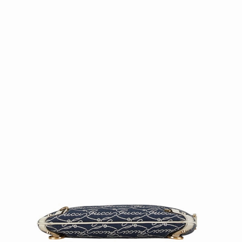 Gucci Leather Abbey Logo Shoulder Bag Blue