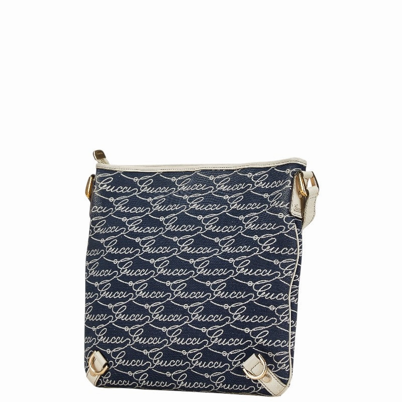 Gucci Leather Abbey Logo Shoulder Bag Blue