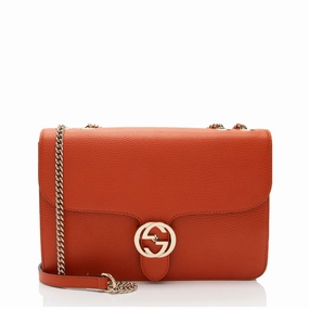 Gucci Leather Interlocking G Medium Shoulder Bag (SHF-CvvGnm)