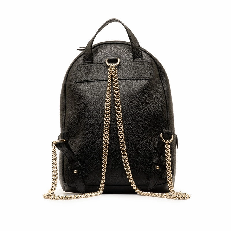 Gucci Leather Interlocking G Soho Chain Backpack 536192