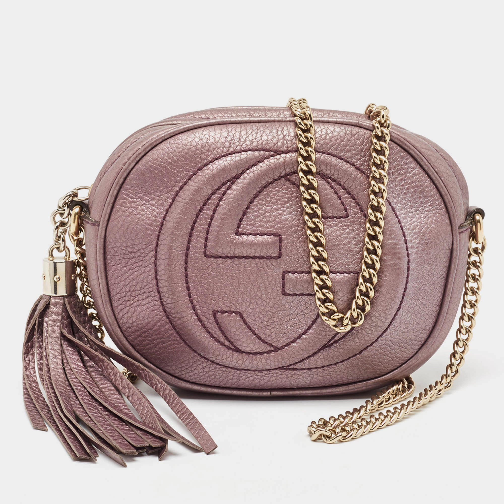 Gucci Leather Mini Soho Disco Chain Crossbody Bag
