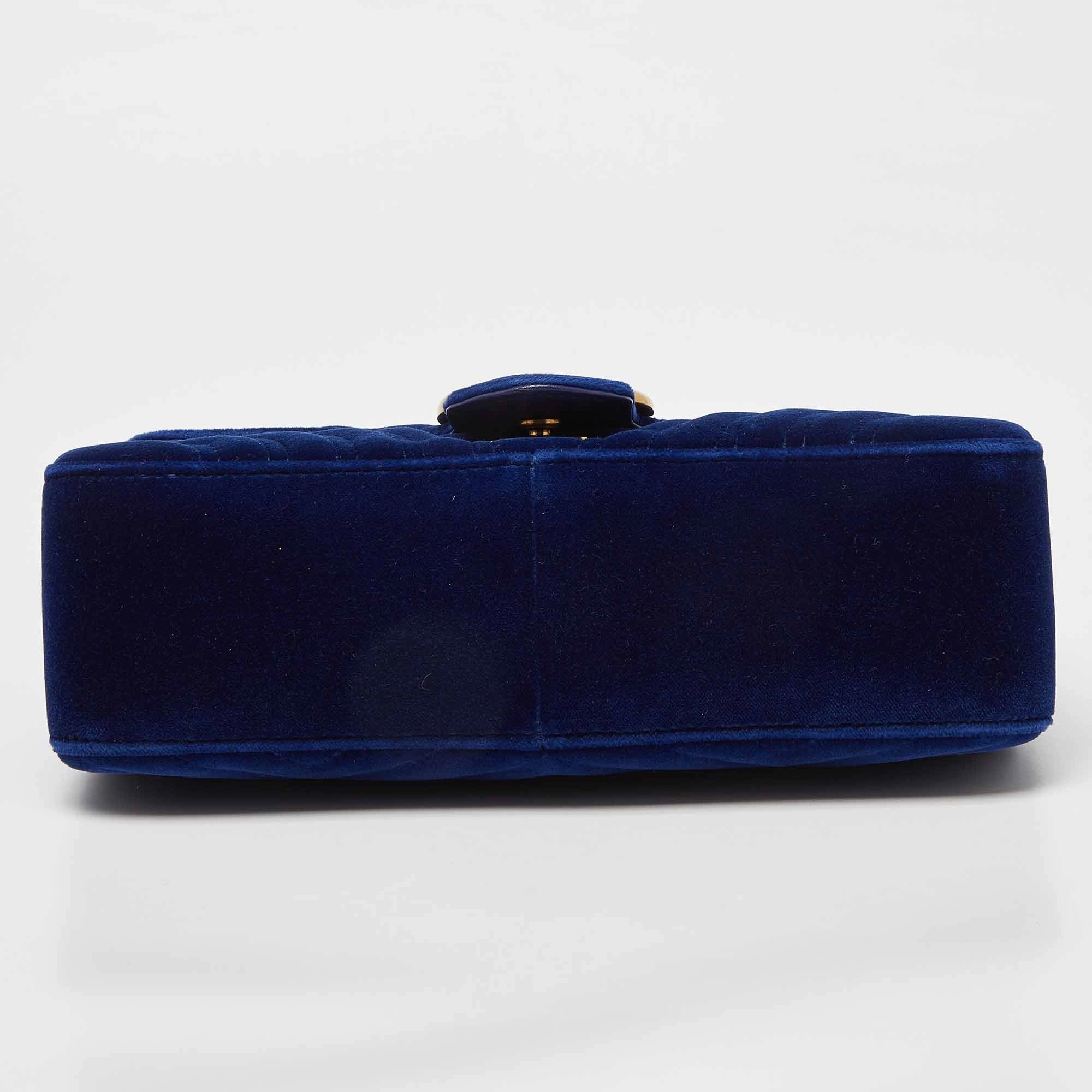 Gucci Matelass&eacute; Velvet Small Gg Marmont Shoulder Bag
