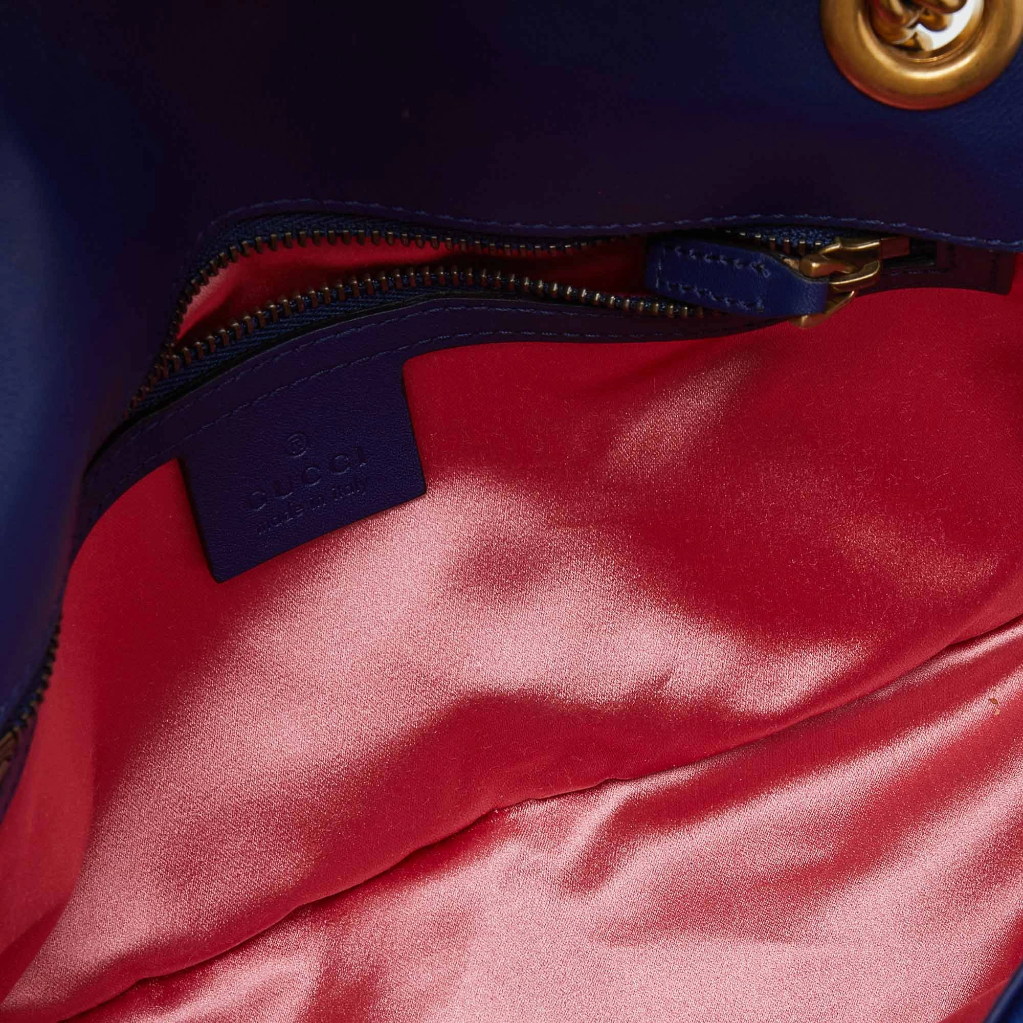 Gucci Matelass&eacute; Velvet Small Gg Marmont Shoulder Bag