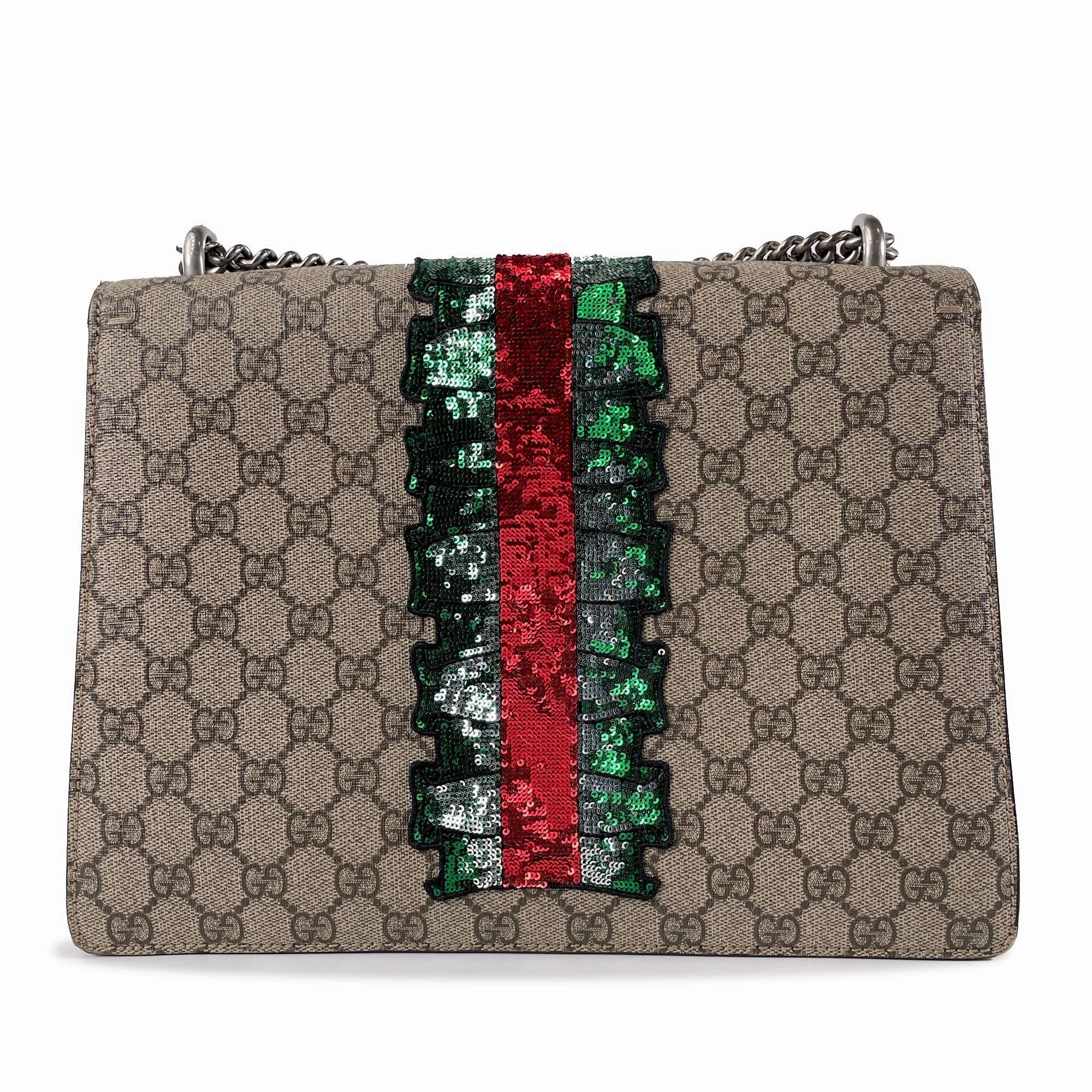 Gucci Medium Embellished GG Supreme Dionysus Shoulder Bag (SHG-46Vf23)