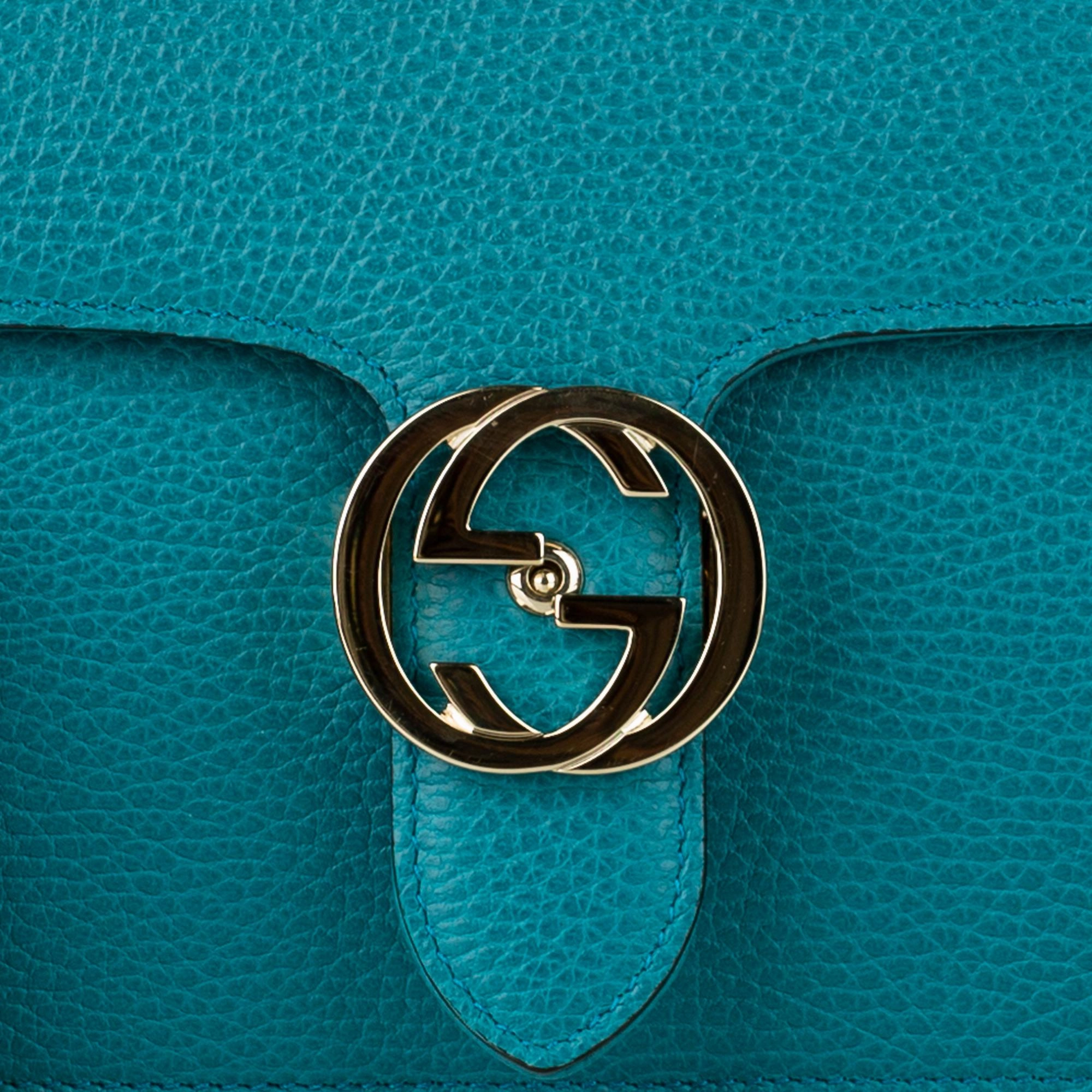 Gucci Medium Interlocking G Leather Crossbody Bag (SHG-32622)