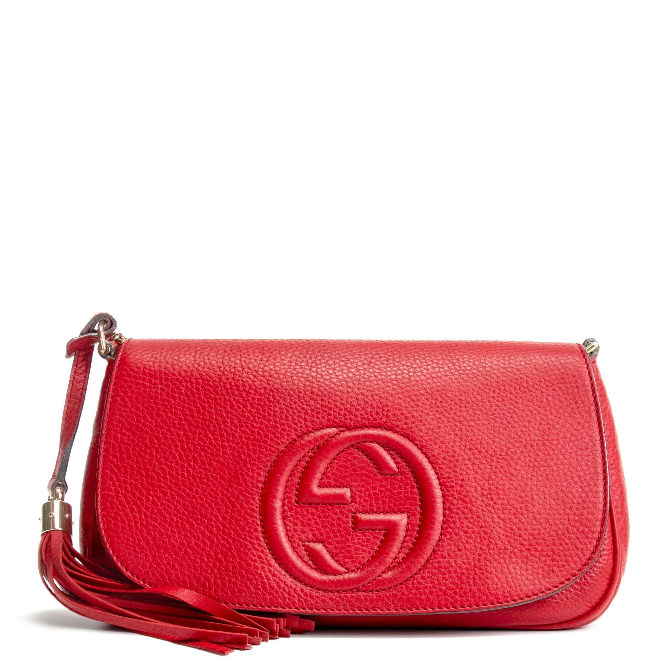GUCCI Medium Soho Flap Crossbody - Red