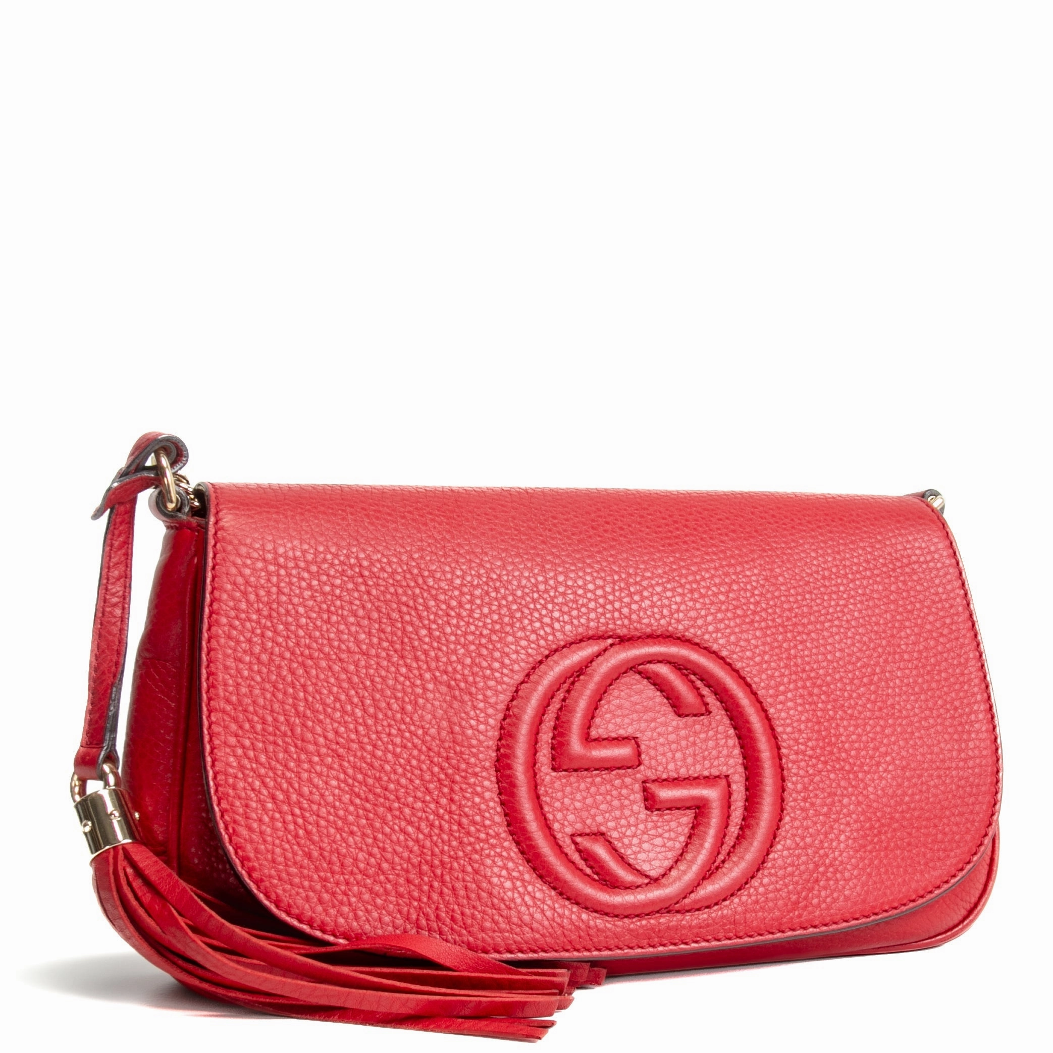 GUCCI Medium Soho Flap Crossbody - Red