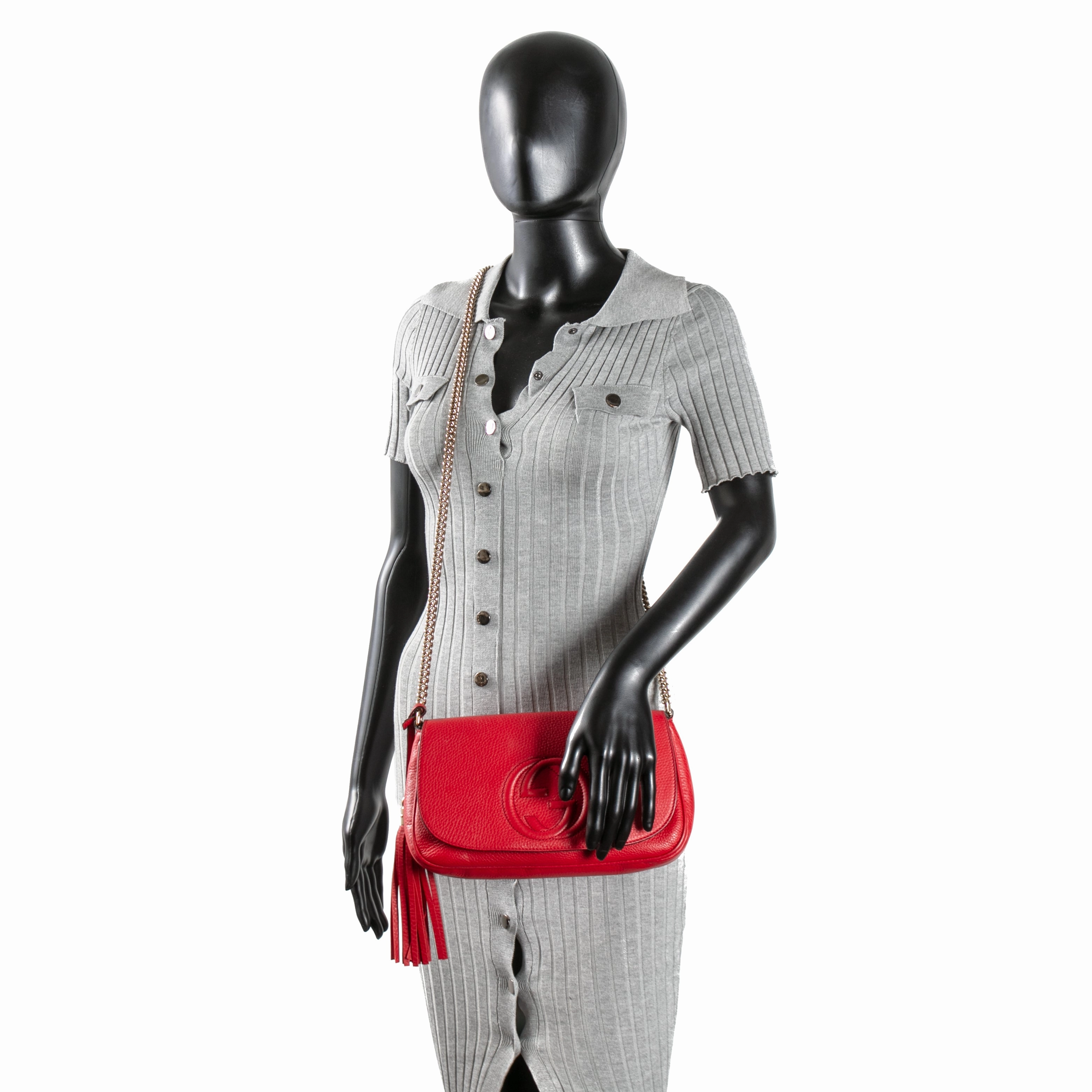 GUCCI Medium Soho Flap Crossbody - Red