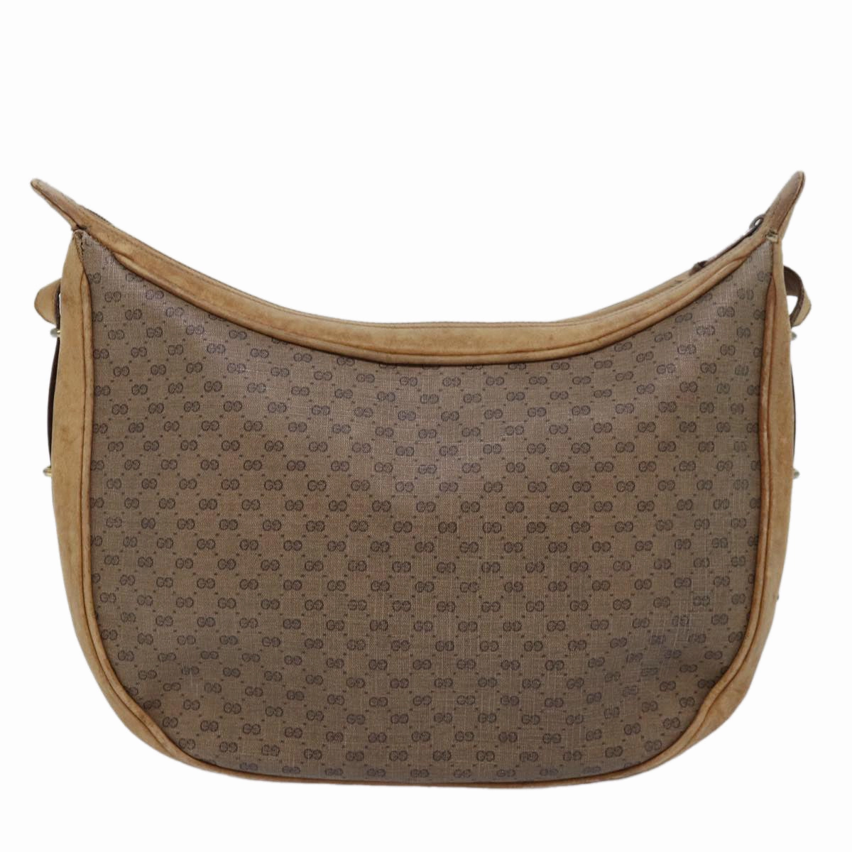Gucci Micro Gg Supreme Shoulder Bag Pvc Leather Beige