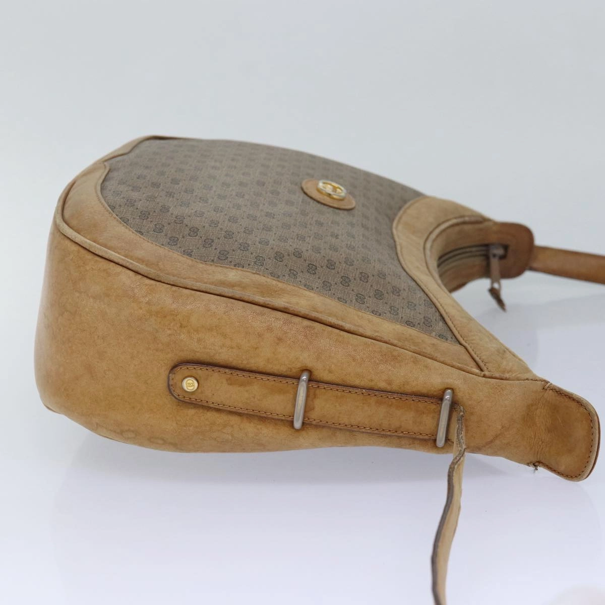 Gucci Micro Gg Supreme Shoulder Bag Pvc Leather Beige