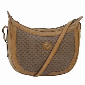 Gucci Micro Gg Supreme Shoulder Bag Pvc Leather Beige