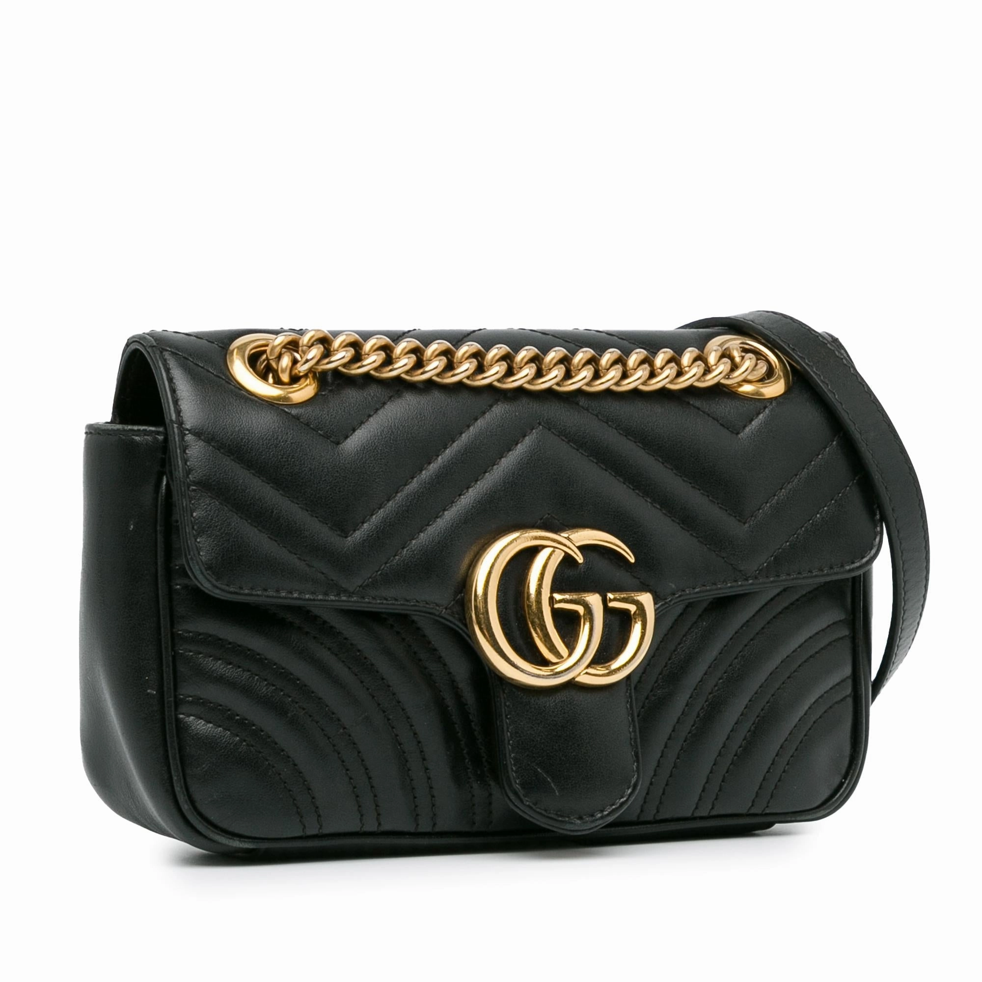 Gucci Mini GG Marmont Matelasse Crossbody (SHG-QNpQD1)