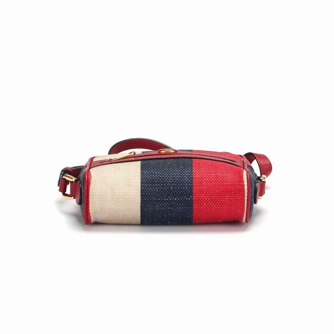 Gucci Mini Sylvie Stripe Ophidia Crossbody Bag in red canvas