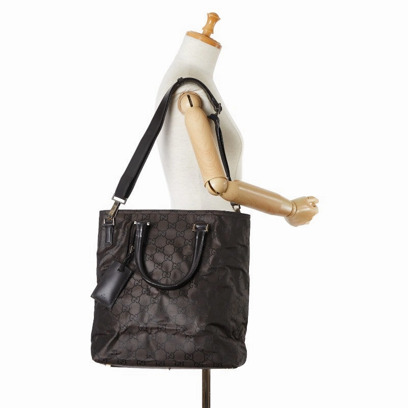 Gucci Nylon Leather 2WAY Shoulder Tote Bag