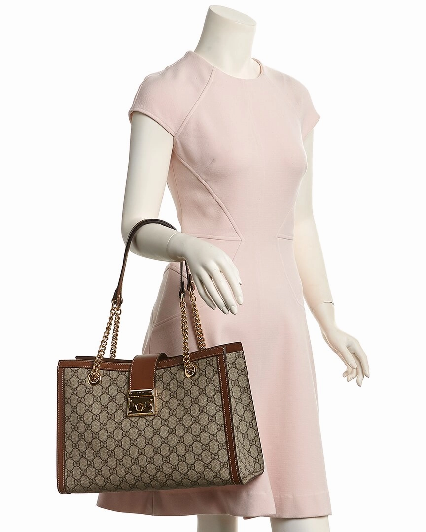 Gucci Padlock Medium GG Supreme Canvas & Leather Shoulder Bag