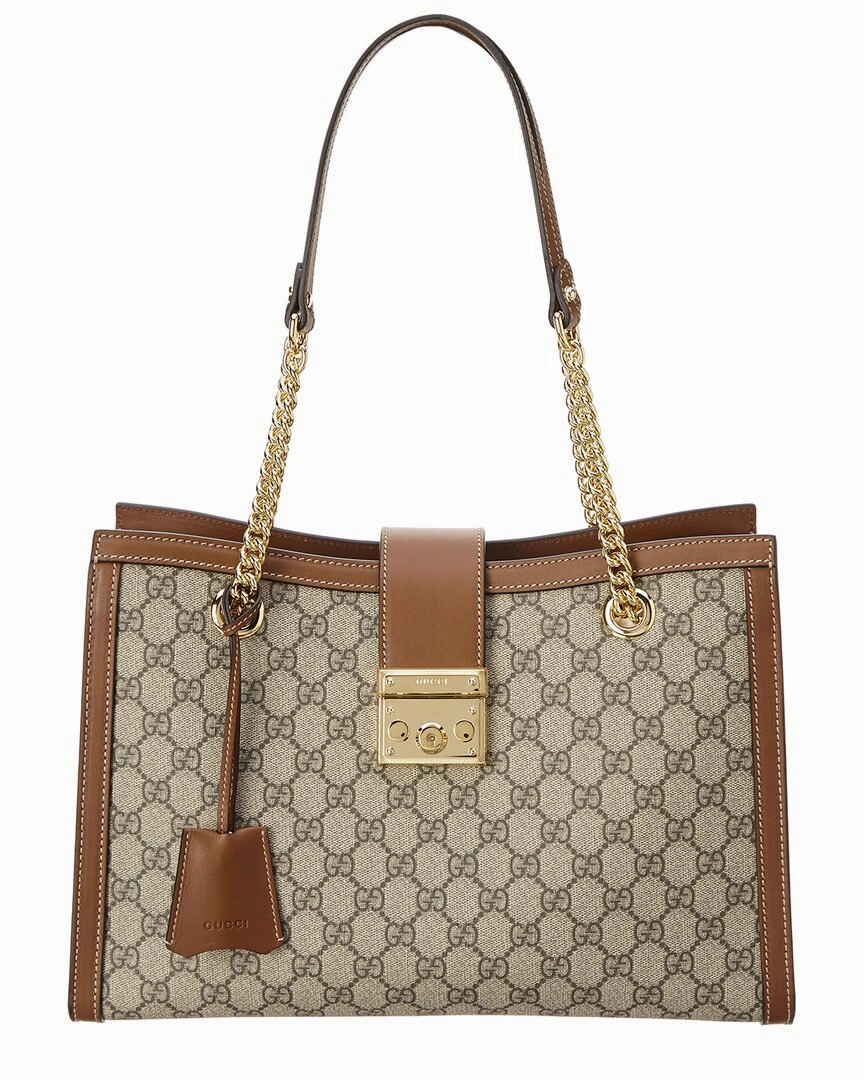Gucci Padlock Medium GG Supreme Canvas & Leather Shoulder Bag