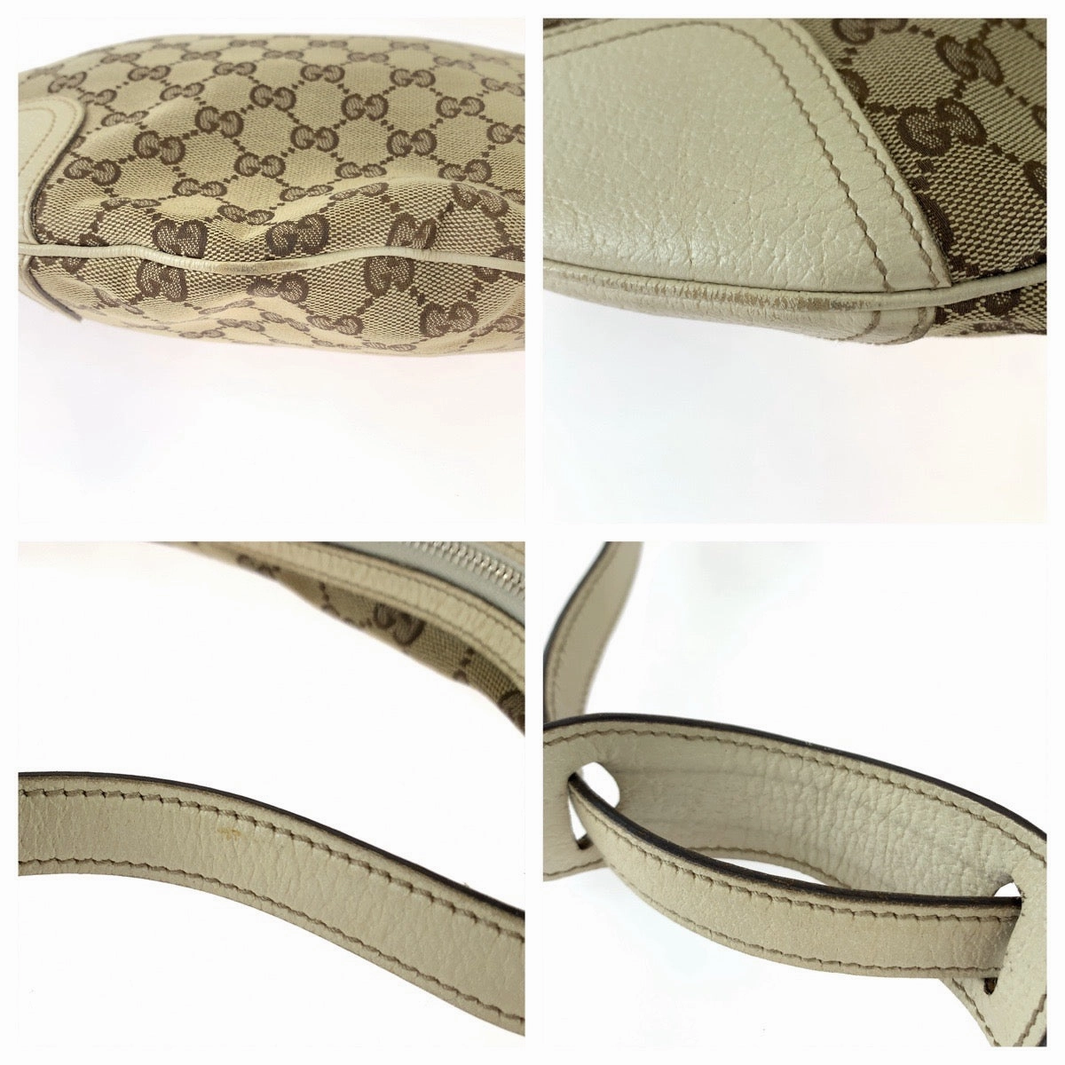 Gucci Princy GG Canvas Shoulder Bag Beige Brown