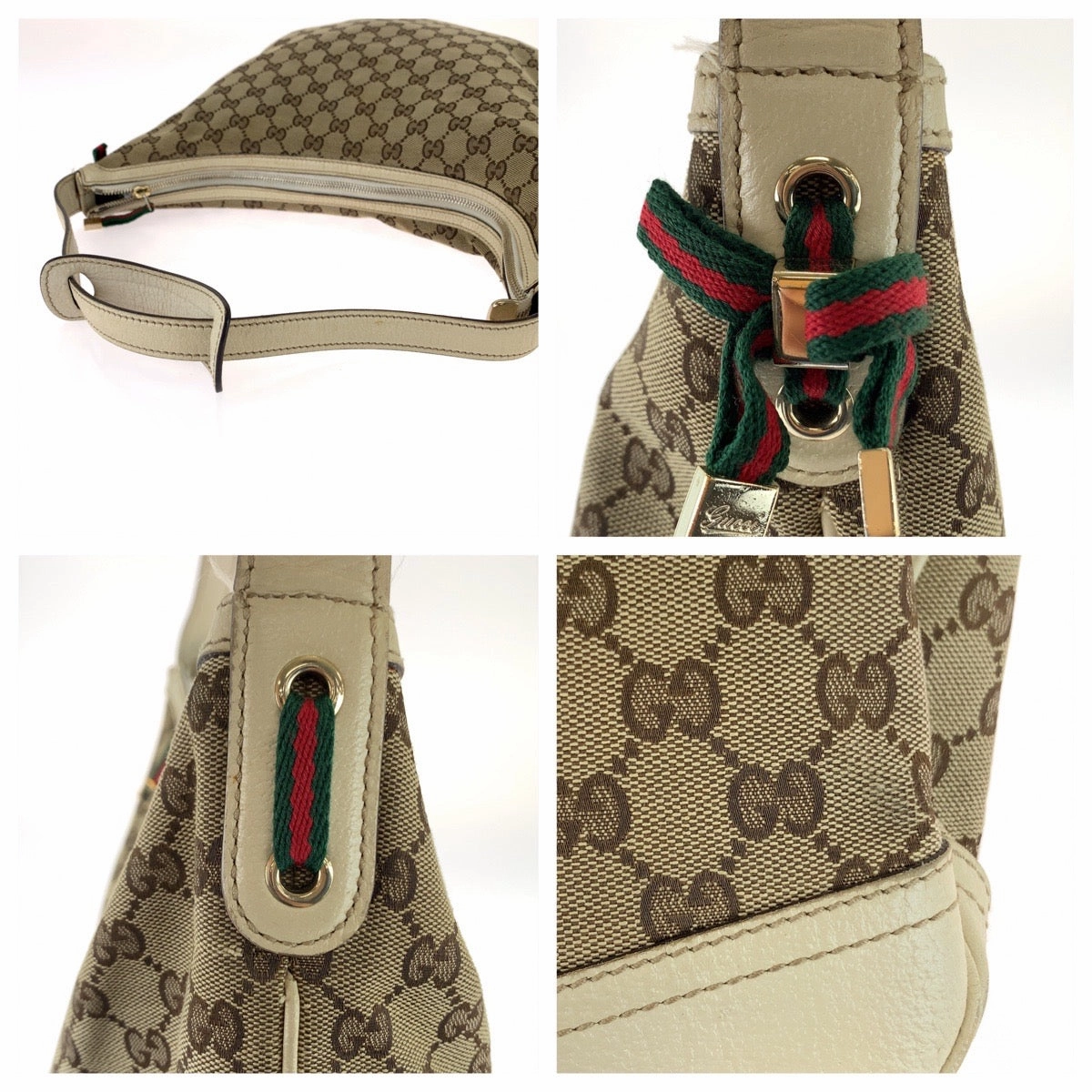 Gucci Princy GG Canvas Shoulder Bag Beige Brown