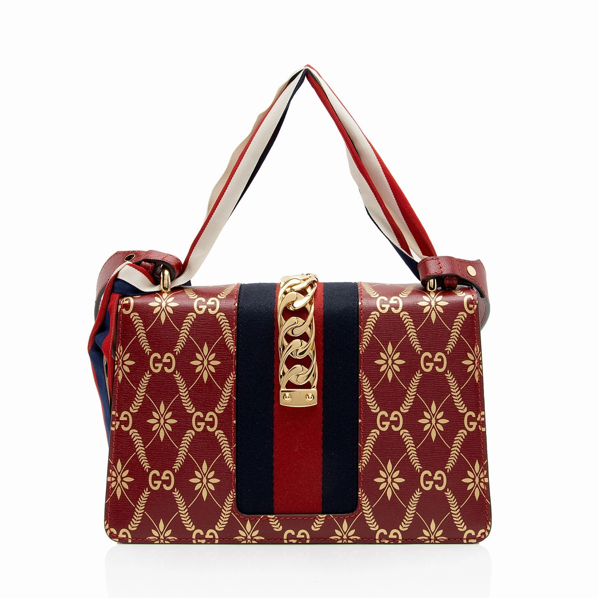 Gucci Printed Calfskin Sylvie Small Shoulder Bag (SHF-6FGtNY)
