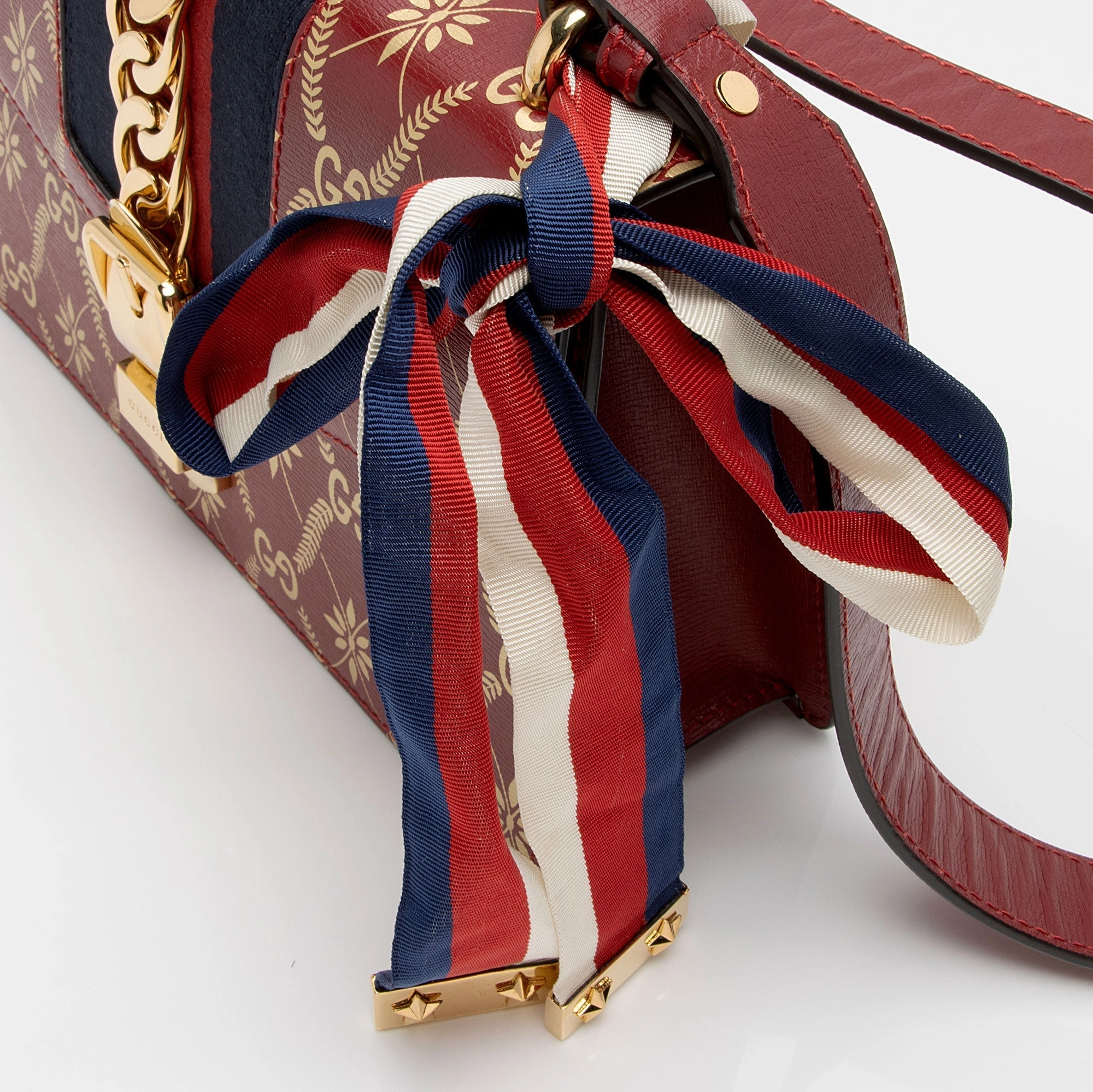 Gucci Printed Calfskin Sylvie Small Shoulder Bag (SHF-6FGtNY)