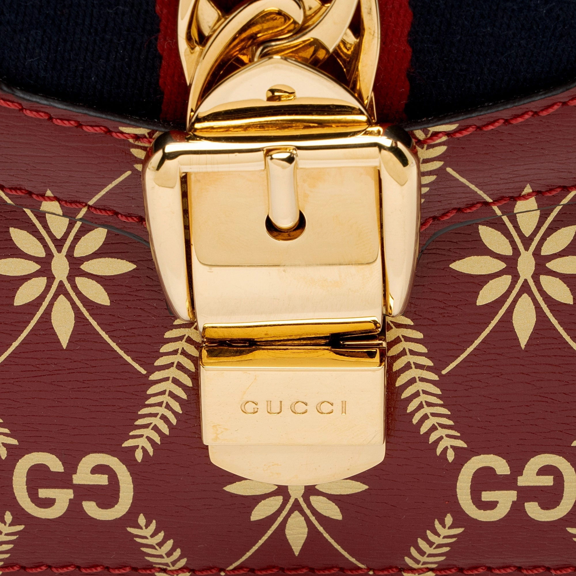 Gucci Printed Calfskin Sylvie Small Shoulder Bag (SHF-6FGtNY)