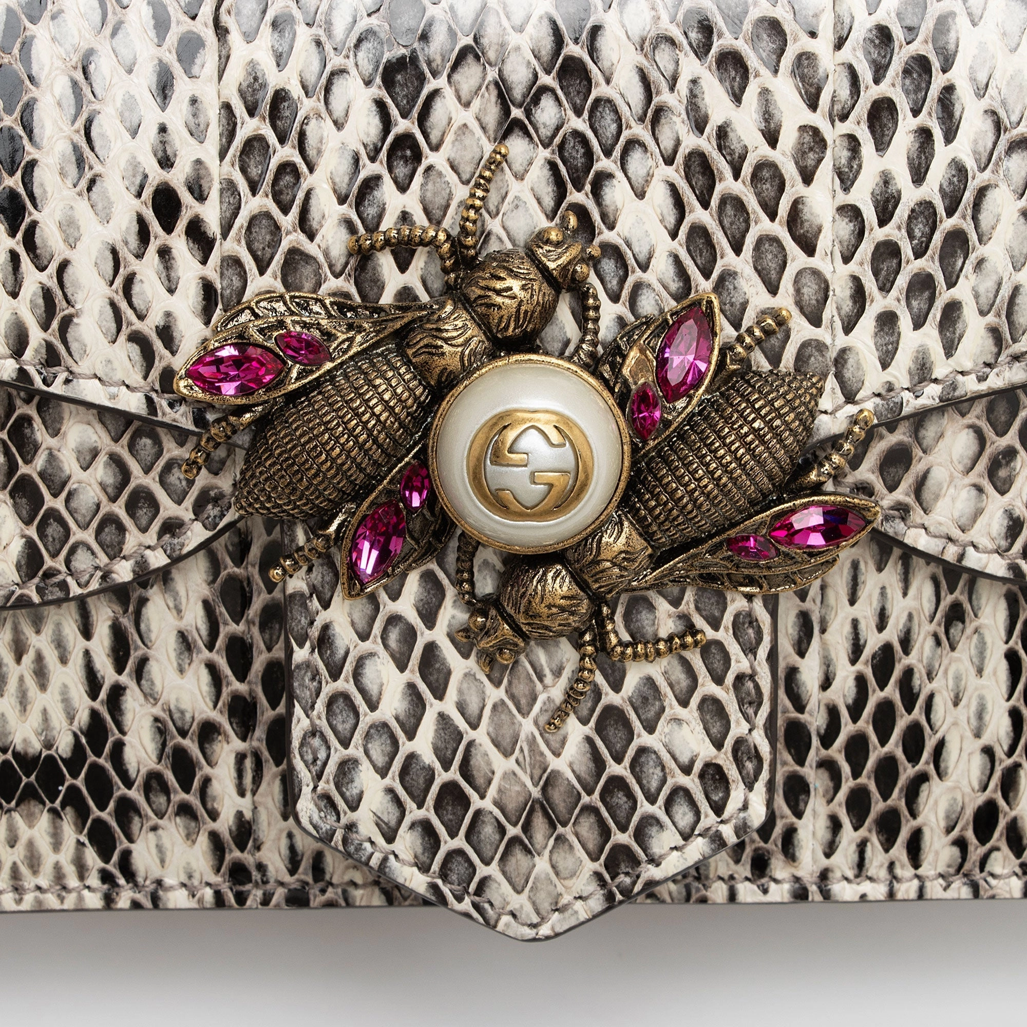 Gucci Python Bee Broadway Mini Shoulder Bag (SHF-oTBA8i)