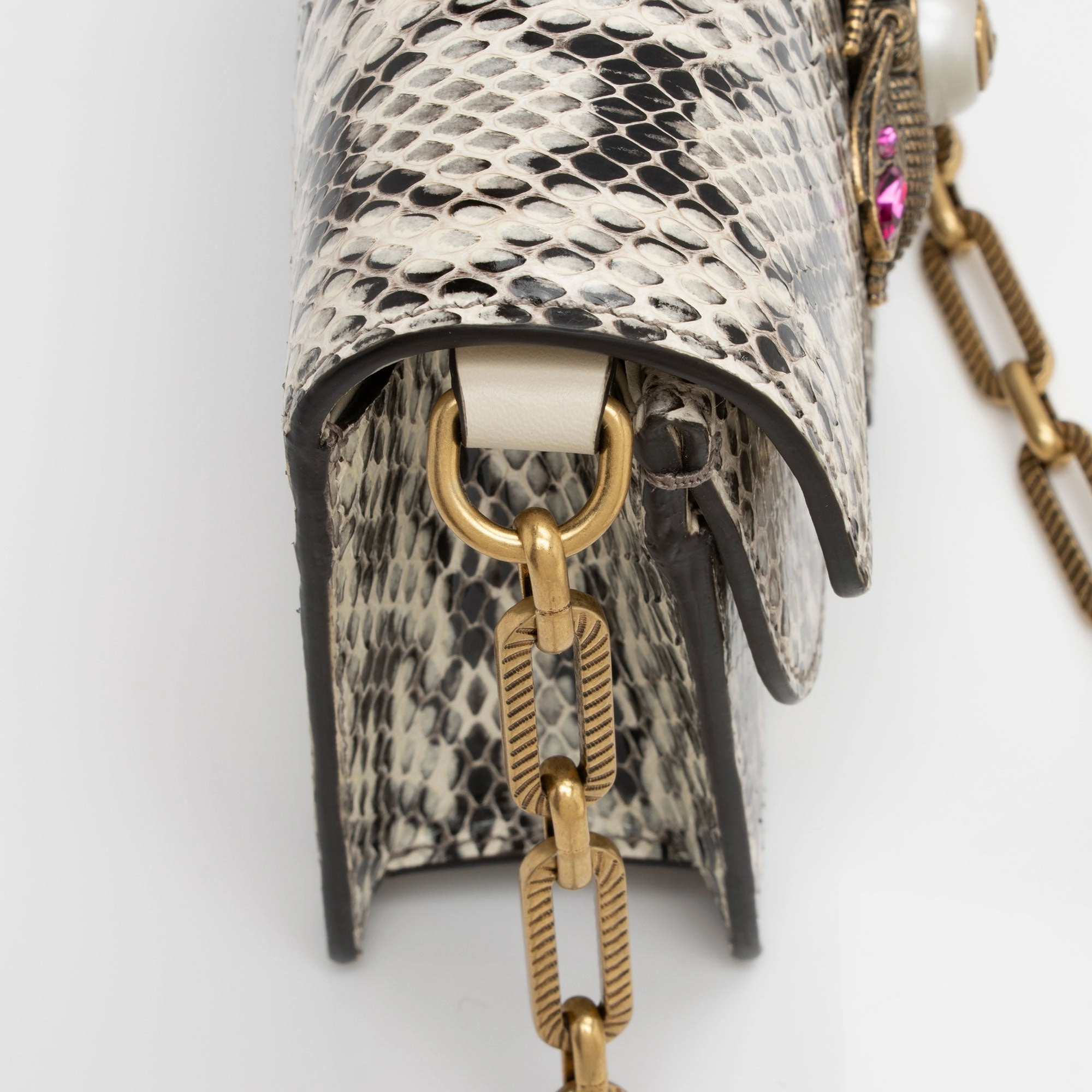 Gucci Python Bee Broadway Mini Shoulder Bag (SHF-oTBA8i)