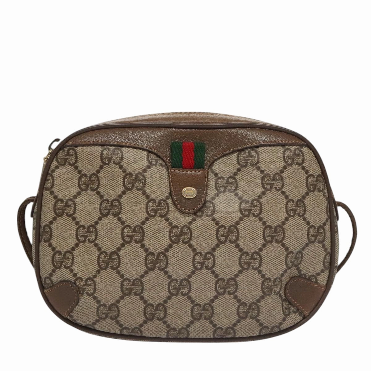 Gucci Sherry Beige Canvas Shoulder Bag ()