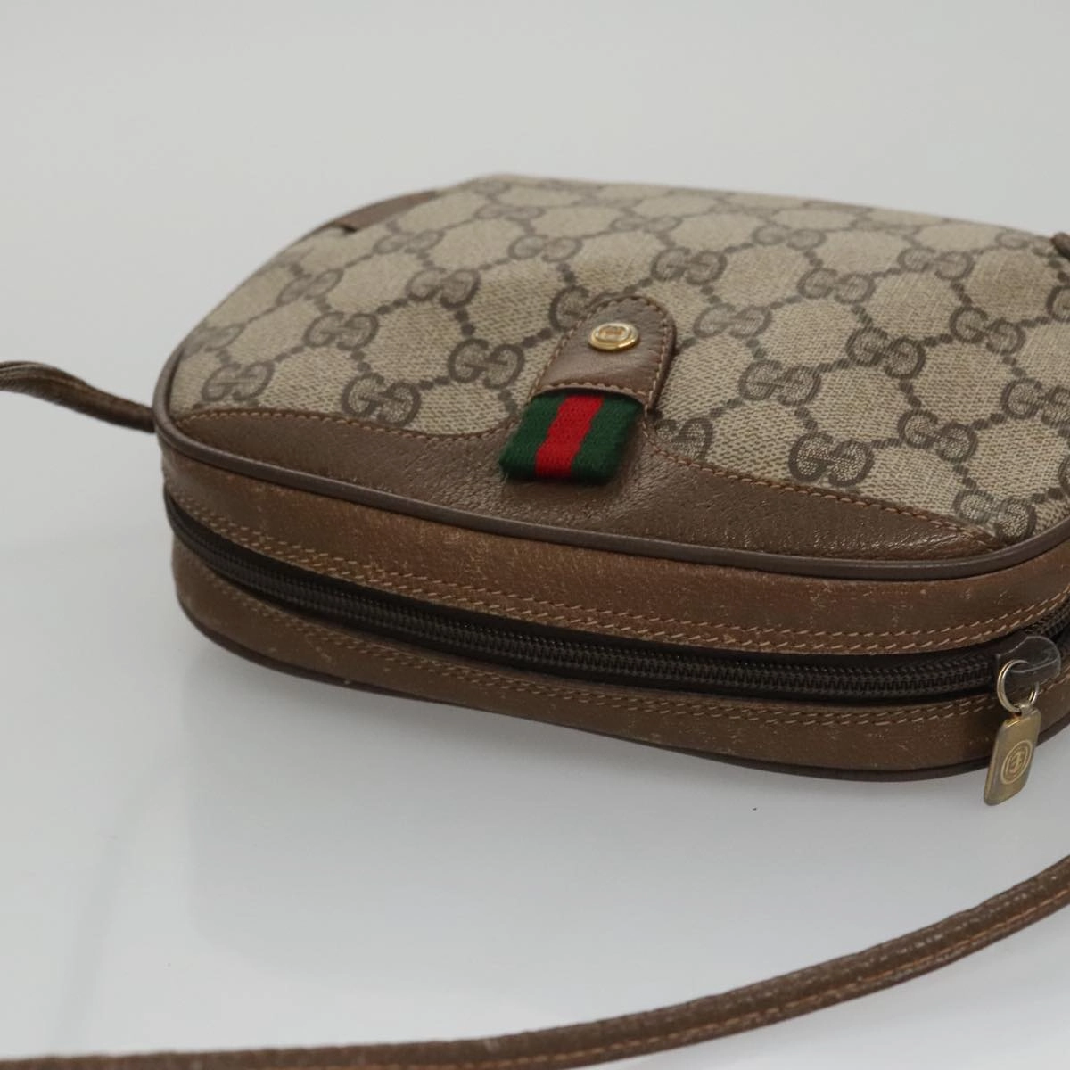 Gucci Sherry Beige Canvas Shoulder Bag ()
